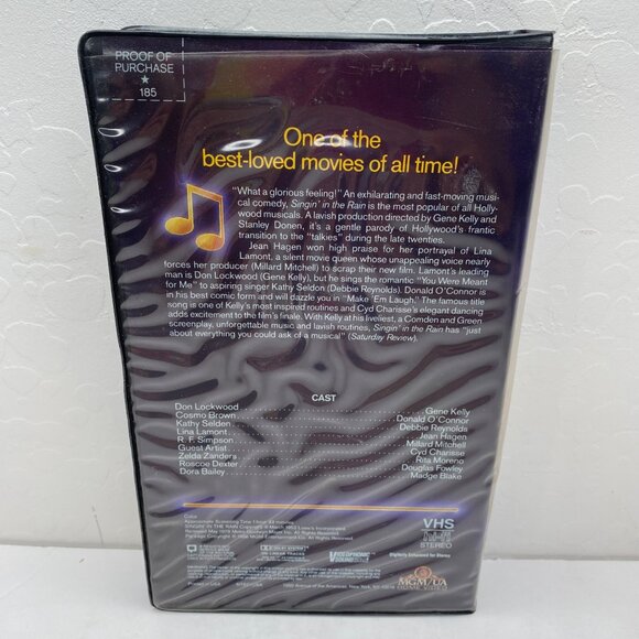 Vintage Singin In The Rain VHS Tape Clamshell Case Gene Kelly Debbie Reynolds - Picture 2 of 9